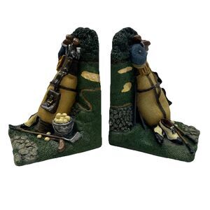 Vintage Golf Themed Bookends Be-232 Figi Graphics